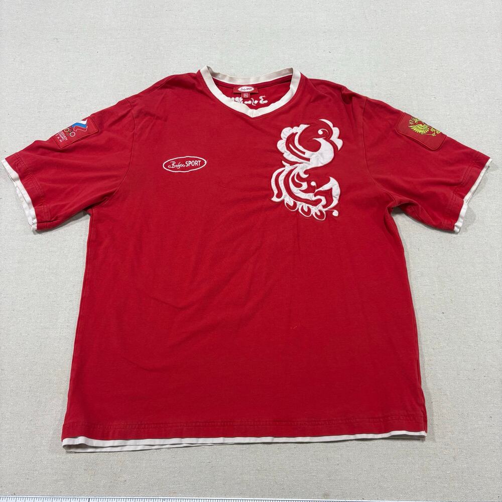 Vintage Bosco Sport Russian national team Russia Soccer T-shirt XL Red 90's y2k